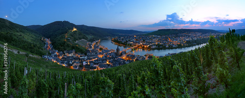 Panoramic View on Bernkastel-Kues and the river Moselle, Germany