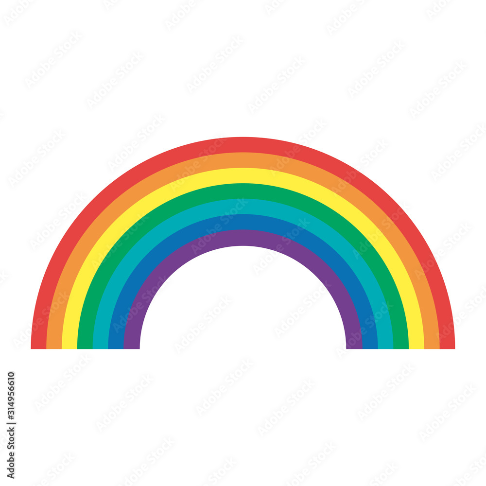 Rainbow on a white background. Flat style Rainbow on a white background. Flat style