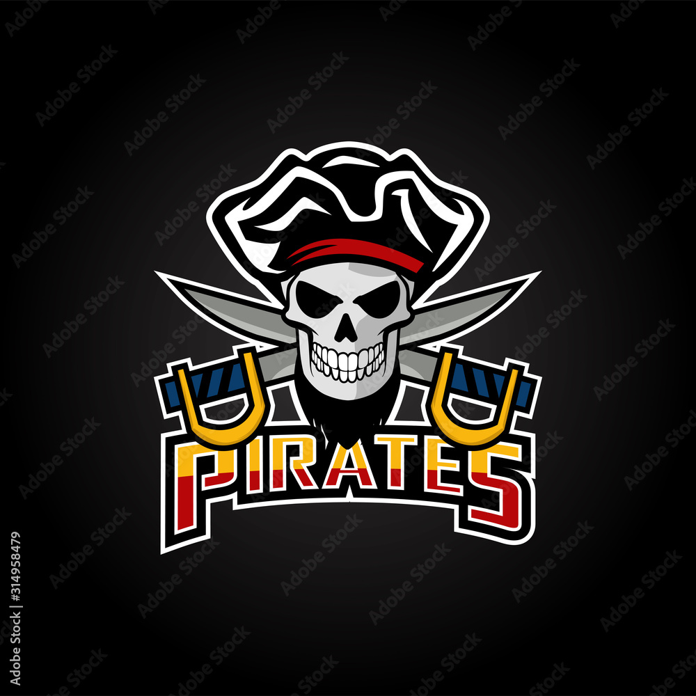 Pirates Mascot Sport Esport Logo Design Stock Vector 