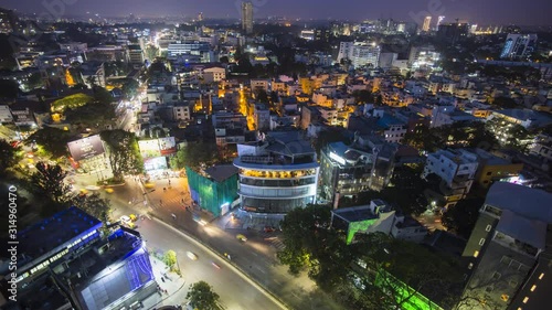 India, Karnataka, Bangalore (Bangaluru), capital of the state of Karnataka, city skyline time lapse