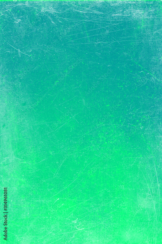 Grunge style textured vintage concept turquoise green background.
