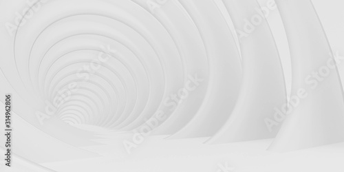 White abstract technology circles background texture 3d render illustration