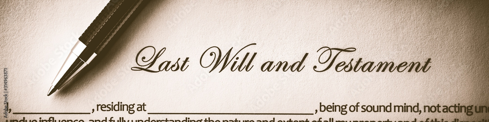 Last Will And Testament Document With Pen - Death And Inheritance Concept Last Will And Testament Document With Pen - Death And Inheritance Concept