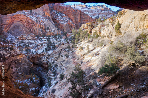 View from hiking trail in Zion National Park