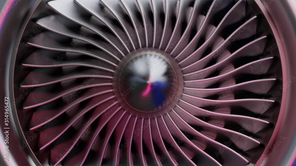 Rotation Front View for jet engine. Stock 비디오 Adobe Stock