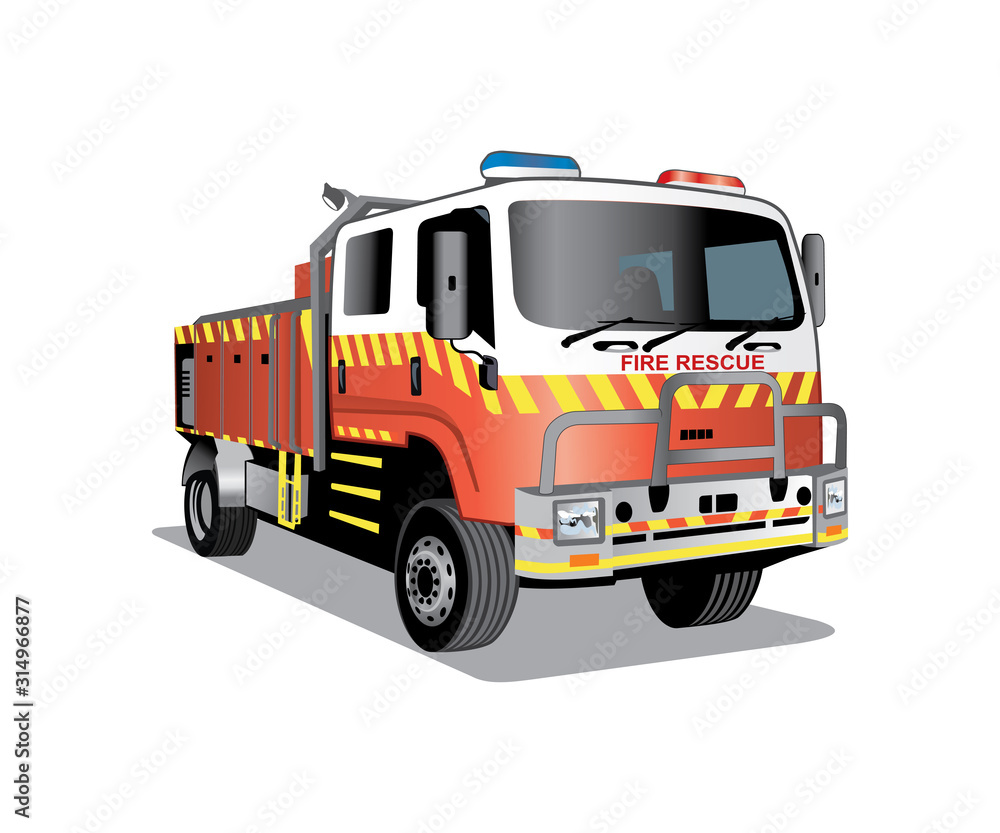 Vector of Fire rescue truck cartoon design eps format , suitable for your  design needs, logo, illustration, animation, etc. Stock Vector | Adobe Stock