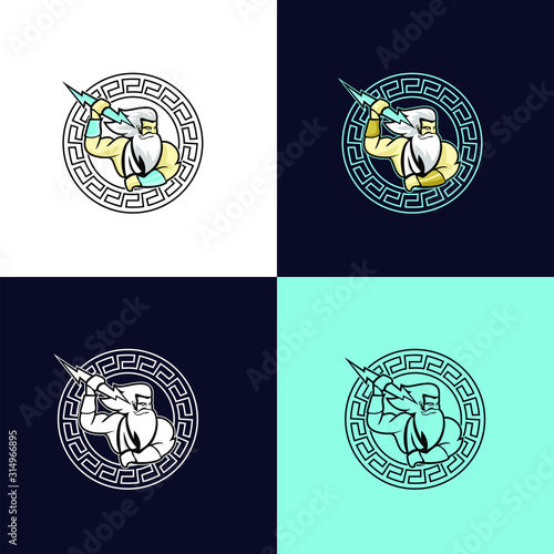 Zeus god sport logo design
