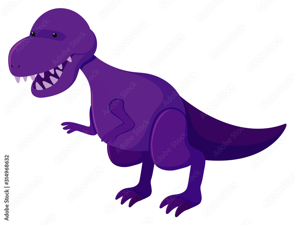Single picture of tyrannosaurus rex in purple