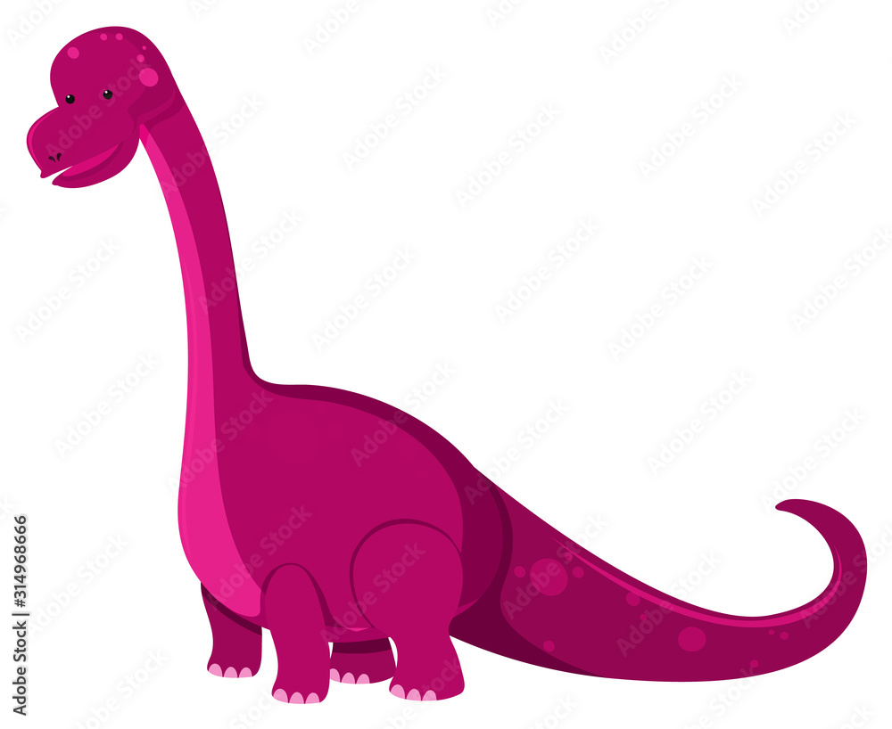 Fototapeta premium Single picture of brontosaurus in pink