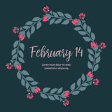 Beautiful crowd red floral frame, for elegant 14 February invitation cards design. Vector