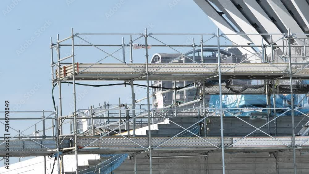 Some of the scaffoldings on the under construction building Some of the scaffoldings on the under construction building