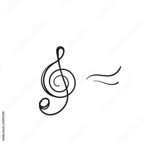 g note doodle illustration with hand drawn style vector