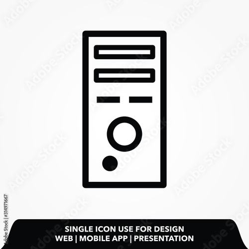 CPU line icon illustration isolated vector sign symbol