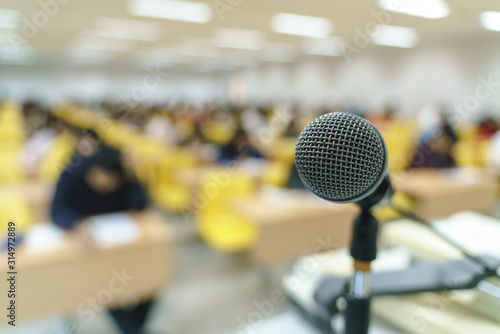 Microphone at lecture room or study classroom
