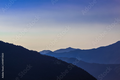 Snow-covered Mountain With Blue Sky, Cloud and Fog © SP Kiran