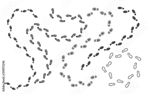 Stepping footprints set