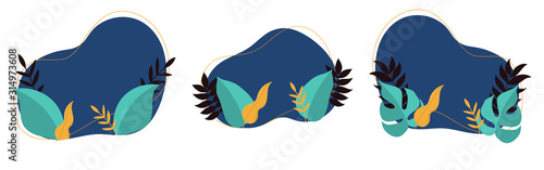 Summer sale banner background vector. Abstract fluid organic shape with tropical leaf and floral decoration. Exotic tropical leaves design for banner, flyer, invitation and website.