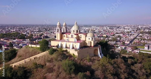 Wallpaper Mural The church of Cholula near Puebla by drone on a sunny day. Torontodigital.ca