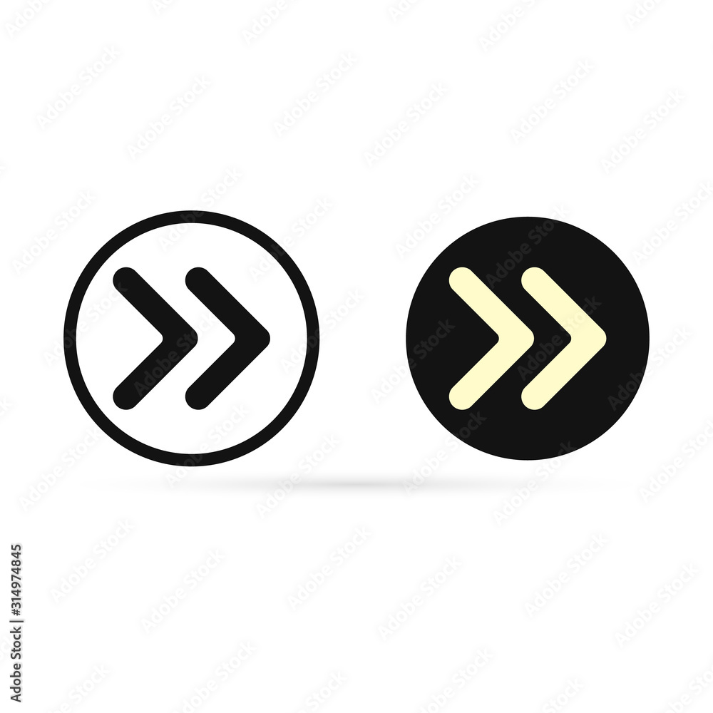 Outline button arrow icon set isolated on white. Black symbol for web in round. Sketch circle with arrow. Vector stock illustration Outline button arrow icon set isolated on white. Black symbol for web in round. Sketch circle with arrow. Vector stock illustration