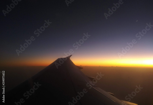 Sunset from an airplane