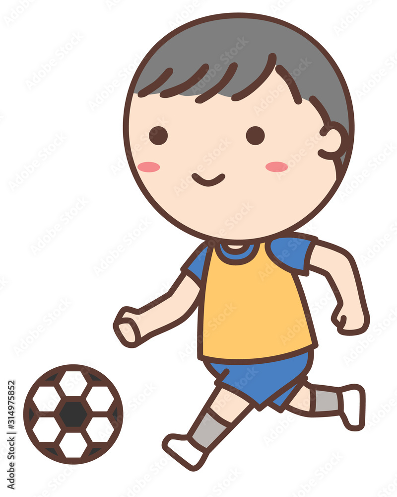 サッカーをする男の子 サッカーをする男の子