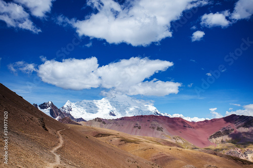 Rainbow Mountains Of Peru. Peruvian Andes. Ausangate mountain