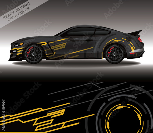 Car wrap decal design vector, custom livery race rally car vehicle sticker and tinting.