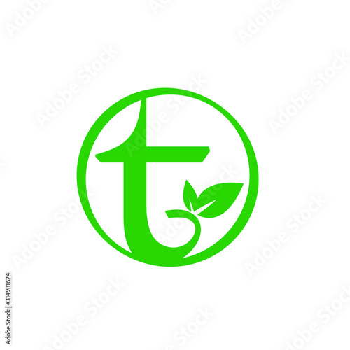 T logo on white background