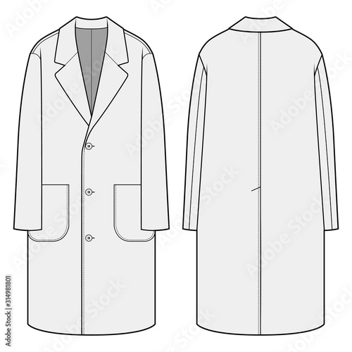 Single Breasted Long Coat fashion flats