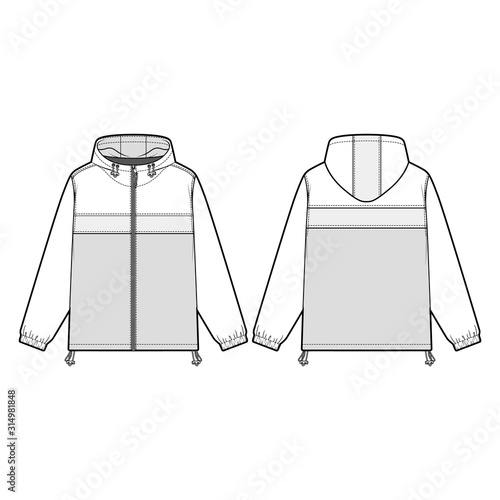 Trek Jacket fashion flats template