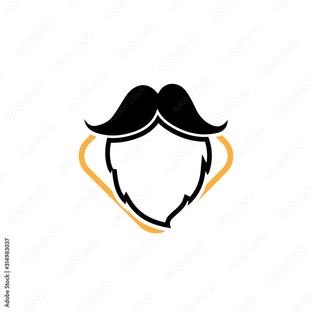 Mustache icon vector ilustration template Mustache icon vector ilustration template
