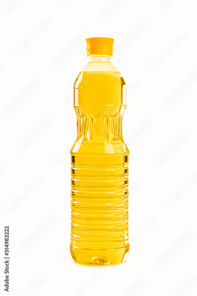 Bottle of cooking oil isolated on white background. Bottle of cooking oil isolated on white background.