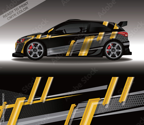 Car wrap decal design vector, custom livery race rally car vehicle sticker and tinting.