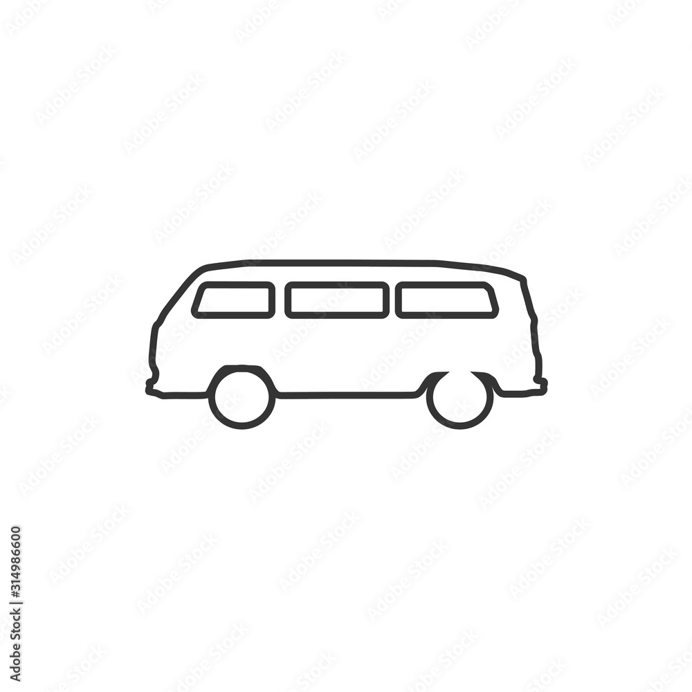mini bus icon vector