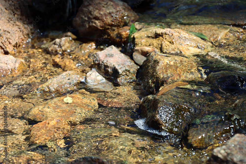 Fototapeta premium Closeup of reflection water landscape