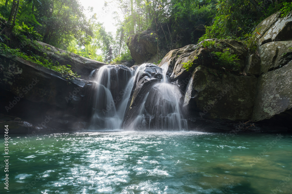 Naklejka premium Waterfall scene at Phu Soi Dao national park in Uttaradit province Thailand