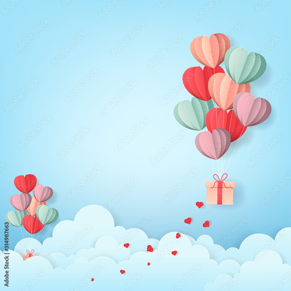 Valentine's Hearts Abstract on Blue Background. Valentines Day Wallpaper. Heart Holiday Backdrop, Vector illustration.