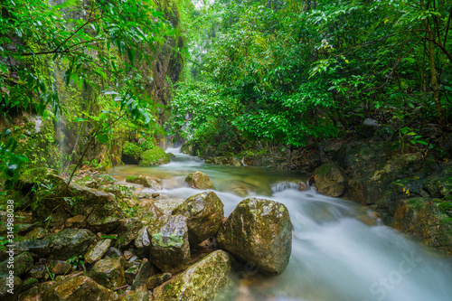 PiTuGro waterfall is often called the Heart shaped waterfalls Umphang Thailand