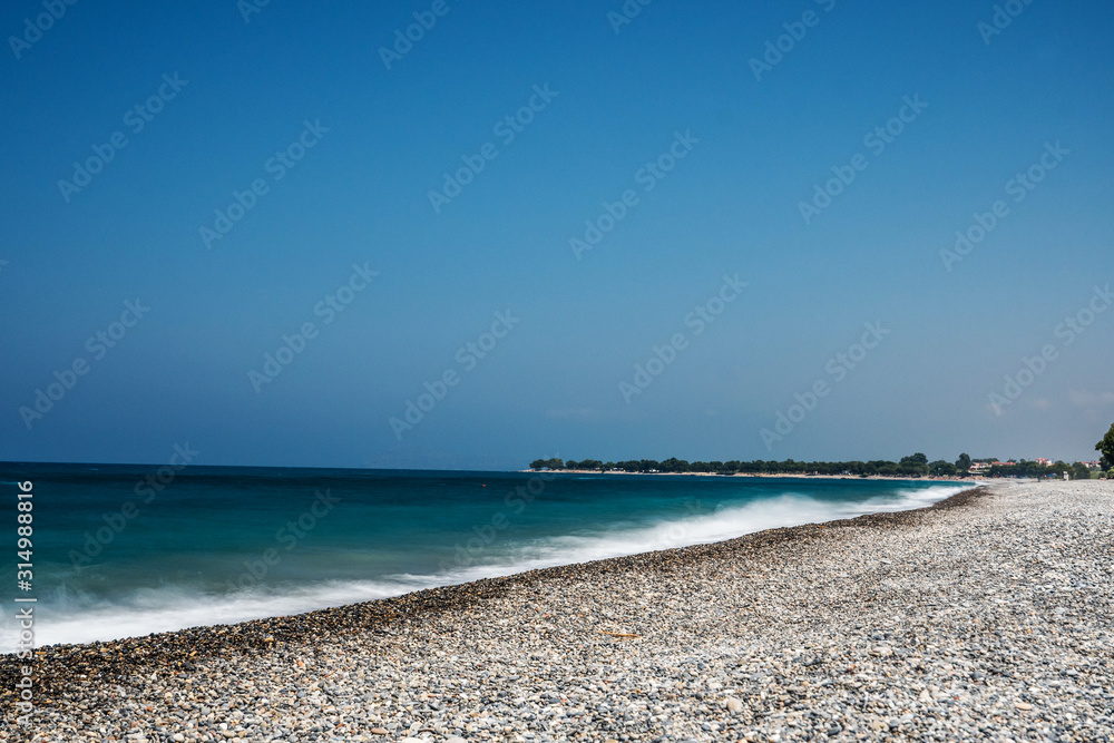 Ocean beach on the Crete long explosure