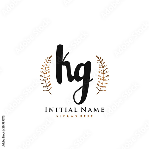 KG Initial handwriting logo vector