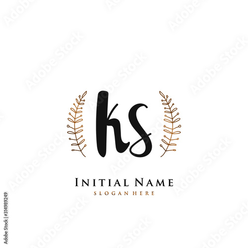 KS Initial handwriting logo vector