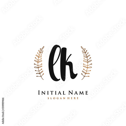 LK Initial handwriting logo vector