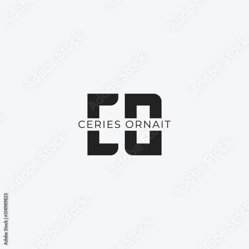 CO letter logo with the concept of combining the letters C and O with a simple design