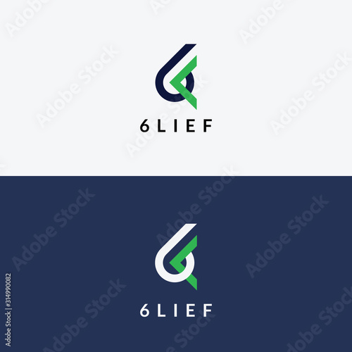 logo number 6 and the letter L with a unique monogram design