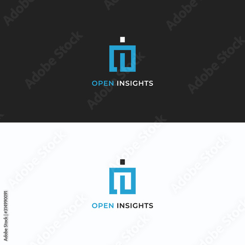 letter O and I logos with the combined form of the letters O and I