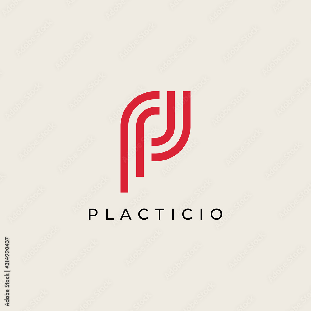 letter P logo with a simple monogram concept