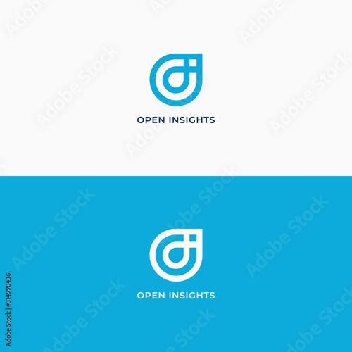 letter logo O I with the concept of combining O and I