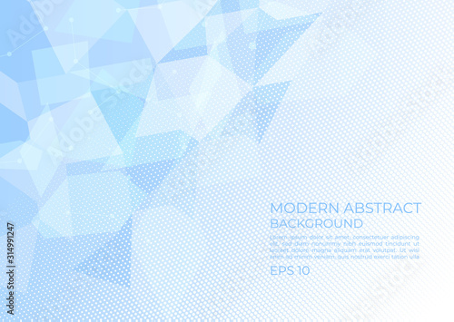 Modern art abstract polygon design halftone white and line style with space for text