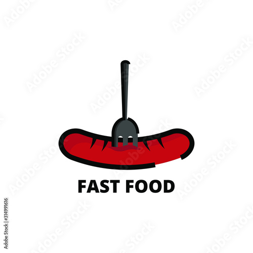 fast food logo like icon design template. very simple, unique and modern design. suitable for cafe, restaurant and culinary business - vector illustration
