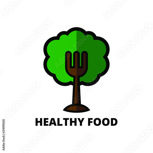 healthy food logo like icon design template. very simple, unique and modern design. suitable for cafe, restaurant and culinary business - vector illustration